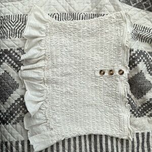White smocked crop top